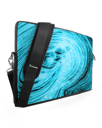Turquoise Ripples Premium Laptoptasche 17 Zoll