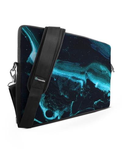 Deep Turquoise Sparkle Premium Laptoptasche 17 Zoll