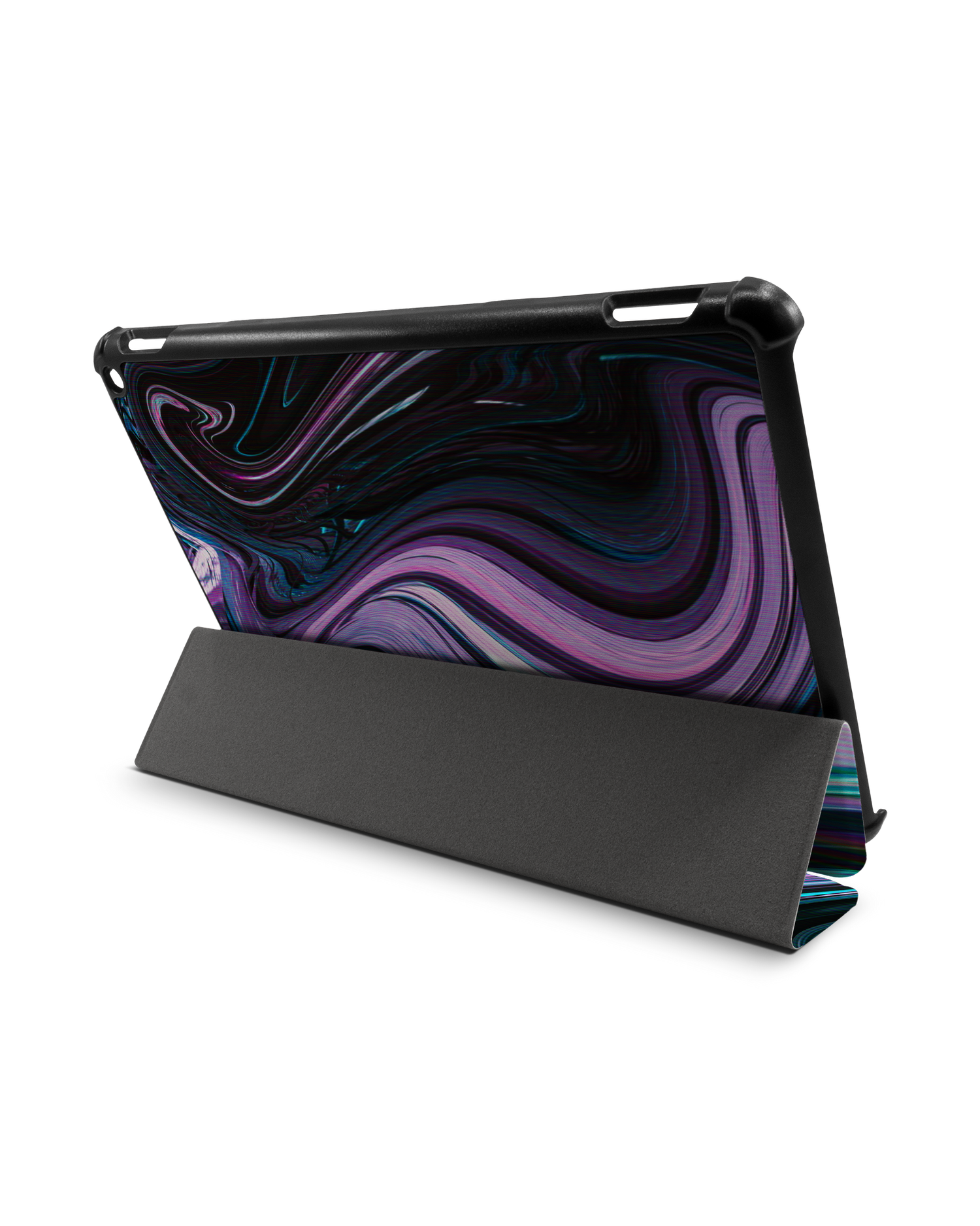 Digital Swirl Tablet Smart Case für Amazon Fire HD 10 (2021): Aufgestellt im Querformat