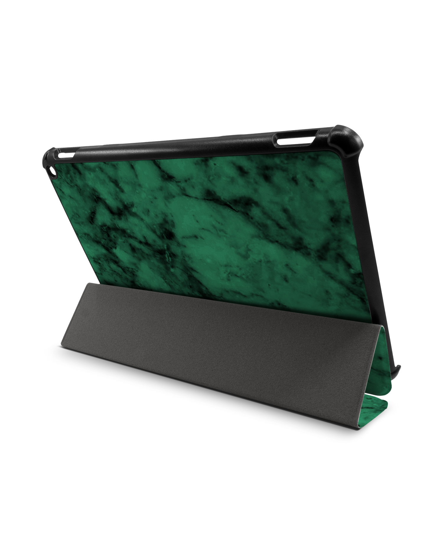 Green Marble Tablet Smart Case für Amazon Fire HD 10 (2021): Aufgestellt im Querformat