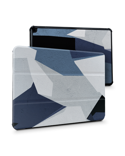 Geometric Camo Blue Tablet Smart Case für Amazon Fire HD 10 (2021): Frontansicht