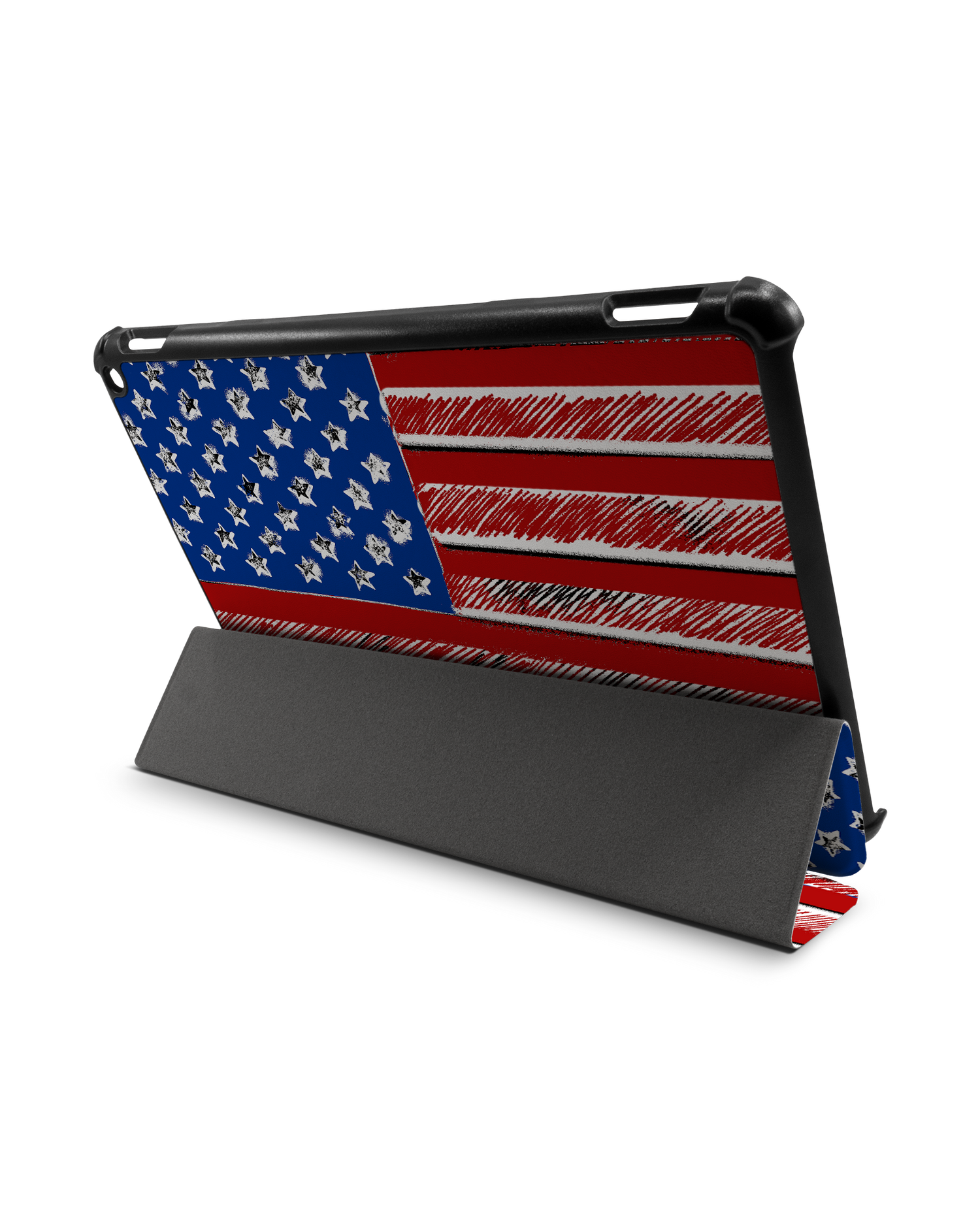 American Flag Color Tablet Smart Case für Amazon Fire HD 10 (2021): Aufgestellt im Querformat
