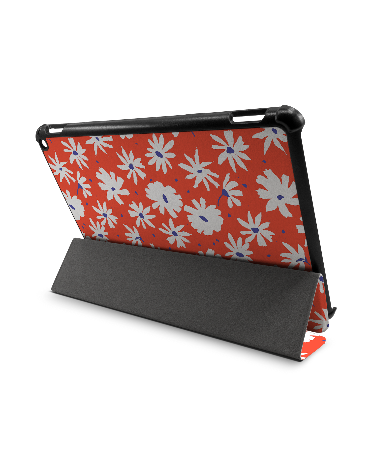 Retro Daisy Tablet Smart Case für Amazon Fire HD 10 (2021): Aufgestellt im Querformat