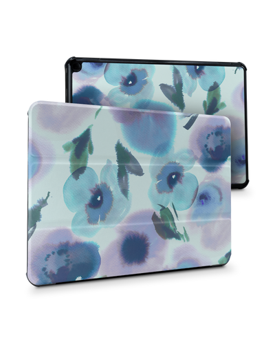 Watercolour Flowers Blue Tablet Smart Case für Amazon Fire HD 10 (2021): Frontansicht