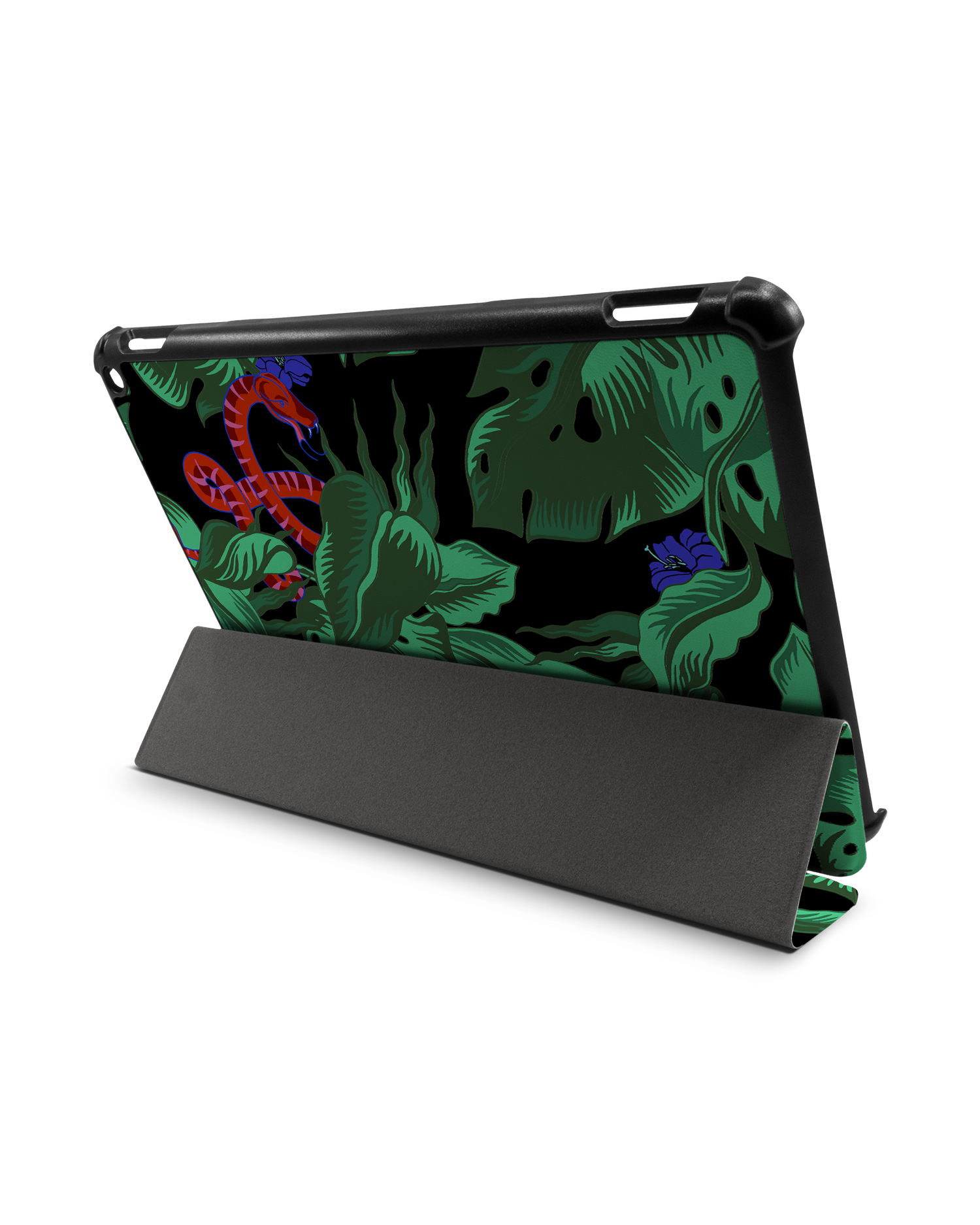 Tropical Snakes Tablet Smart Case für Amazon Fire HD 10 (2021): Aufgestellt im Querformat