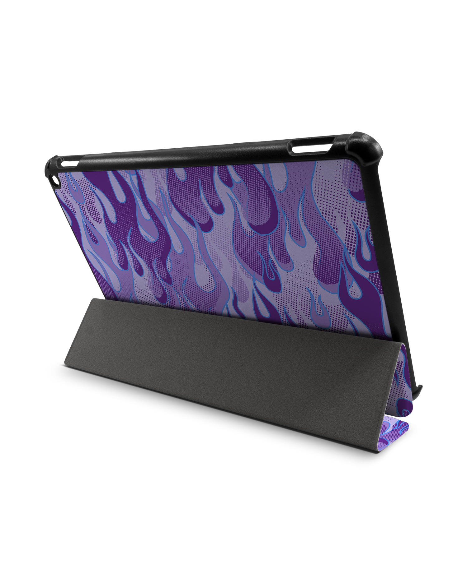 Purple Flames Tablet Smart Case für Amazon Fire HD 10 (2021): Aufgestellt im Querformat