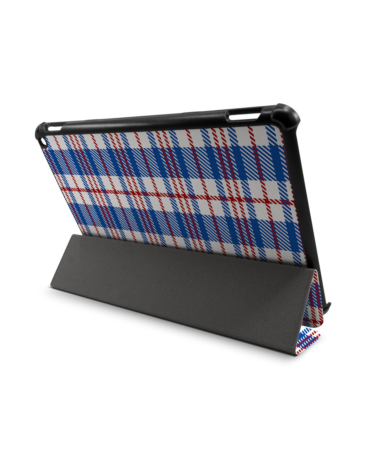 Plaid Market Bag Tablet Smart Case für Amazon Fire HD 10 (2021): Aufgestellt im Querformat