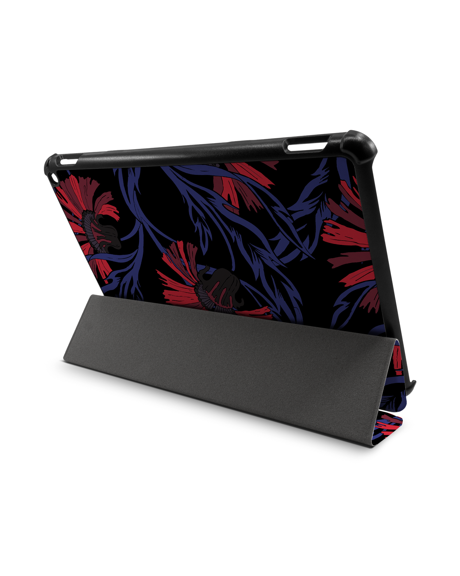 Midnight Floral Tablet Smart Case für Amazon Fire HD 10 (2021): Aufgestellt im Querformat