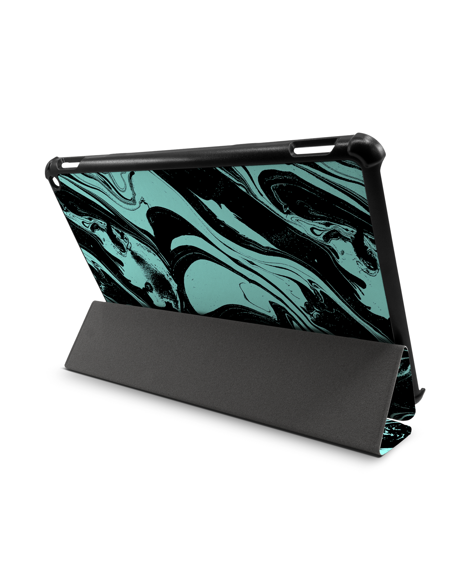 Mint Swirl Tablet Smart Case für Amazon Fire HD 10 (2021): Aufgestellt im Querformat