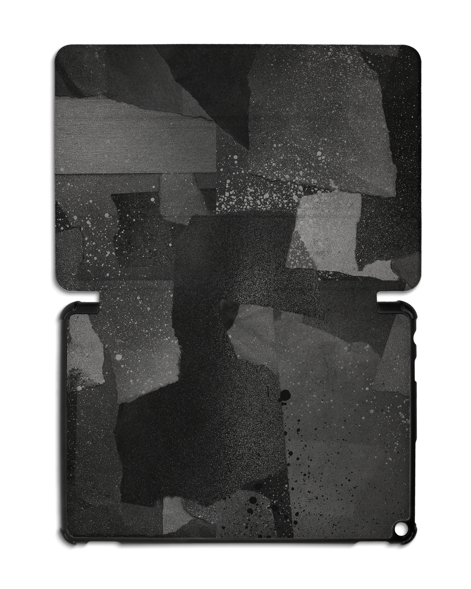 Torn Paper Collage Tablet Smart Case für Amazon Fire HD 10 (2021): Aufgeklappt