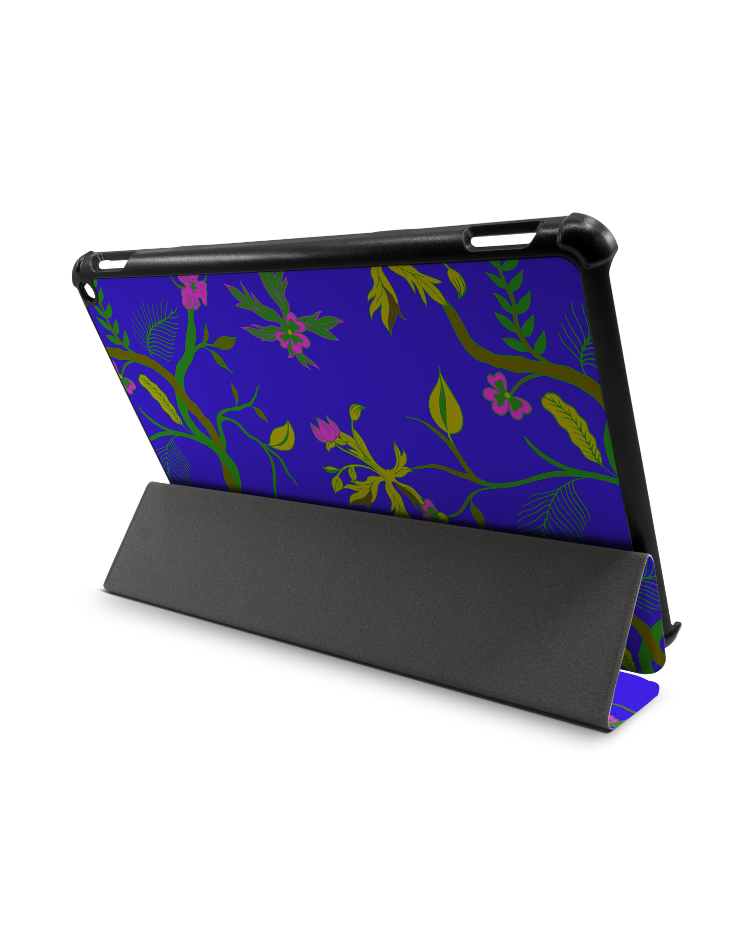 Ultra Violet Floral Tablet Smart Case für Amazon Fire HD 10 (2021): Aufgestellt im Querformat