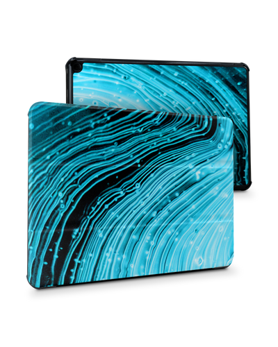 Turquoise Ripples Tablet Smart Case für Amazon Fire HD 10 (2021): Frontansicht