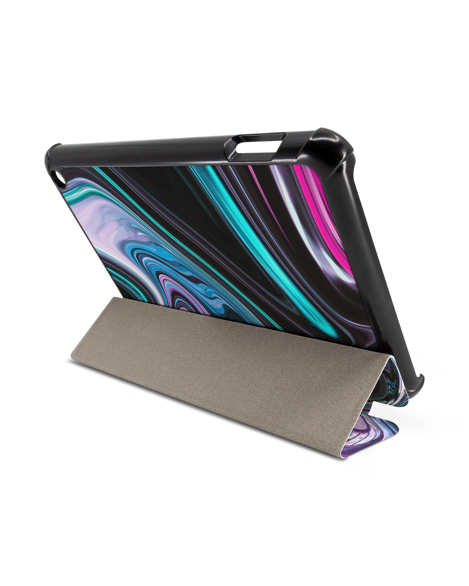 Digital Swirl Tablet Smart Case für Amazon Fire 7 (2022): Aufgestellt im Querformat