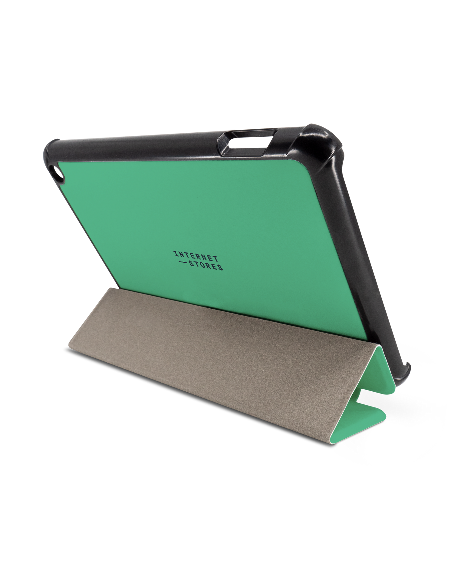 ISG Neon Green Tablet Smart Case für Amazon Fire 7 (2022): Aufgestellt im Querformat