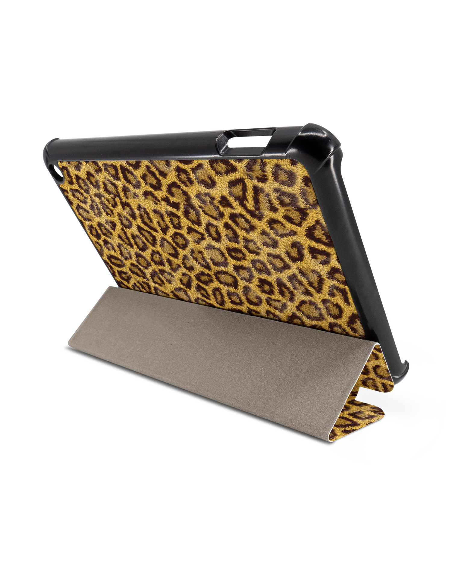 Leopard Skin Tablet Smart Case für Amazon Fire 7 (2022): Aufgestellt im Querformat