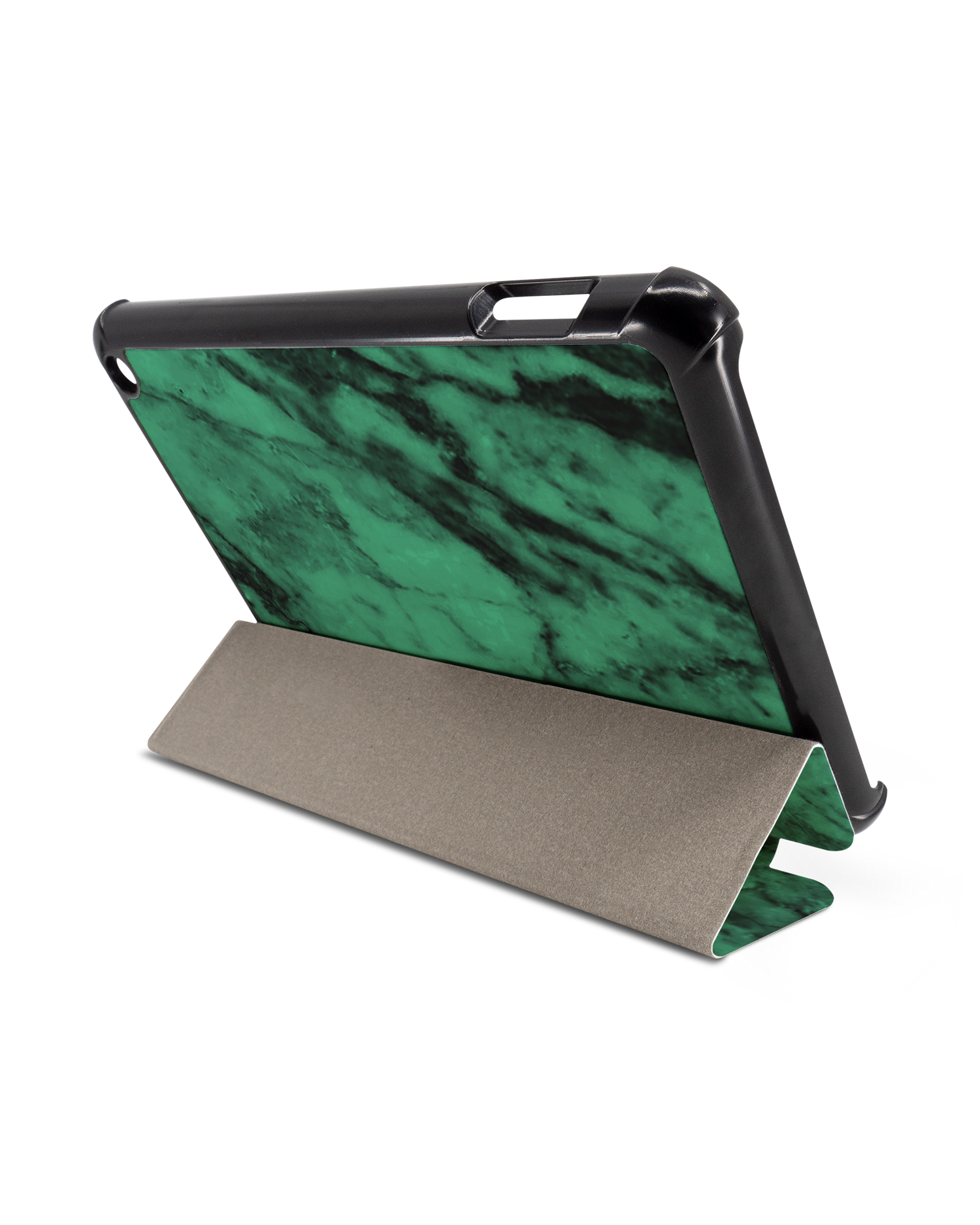 Green Marble Tablet Smart Case für Amazon Fire 7 (2022): Aufgestellt im Querformat