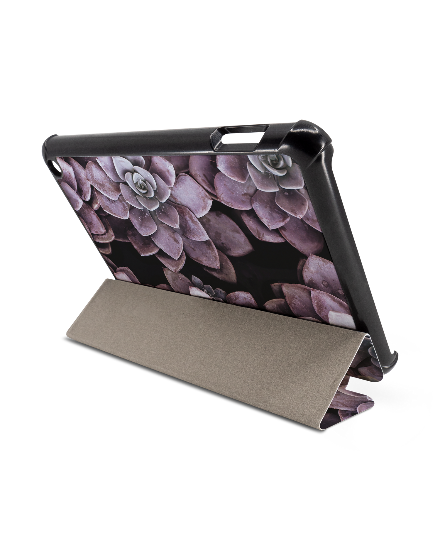 Purple Succulents Tablet Smart Case für Amazon Fire 7 (2022): Aufgestellt im Querformat