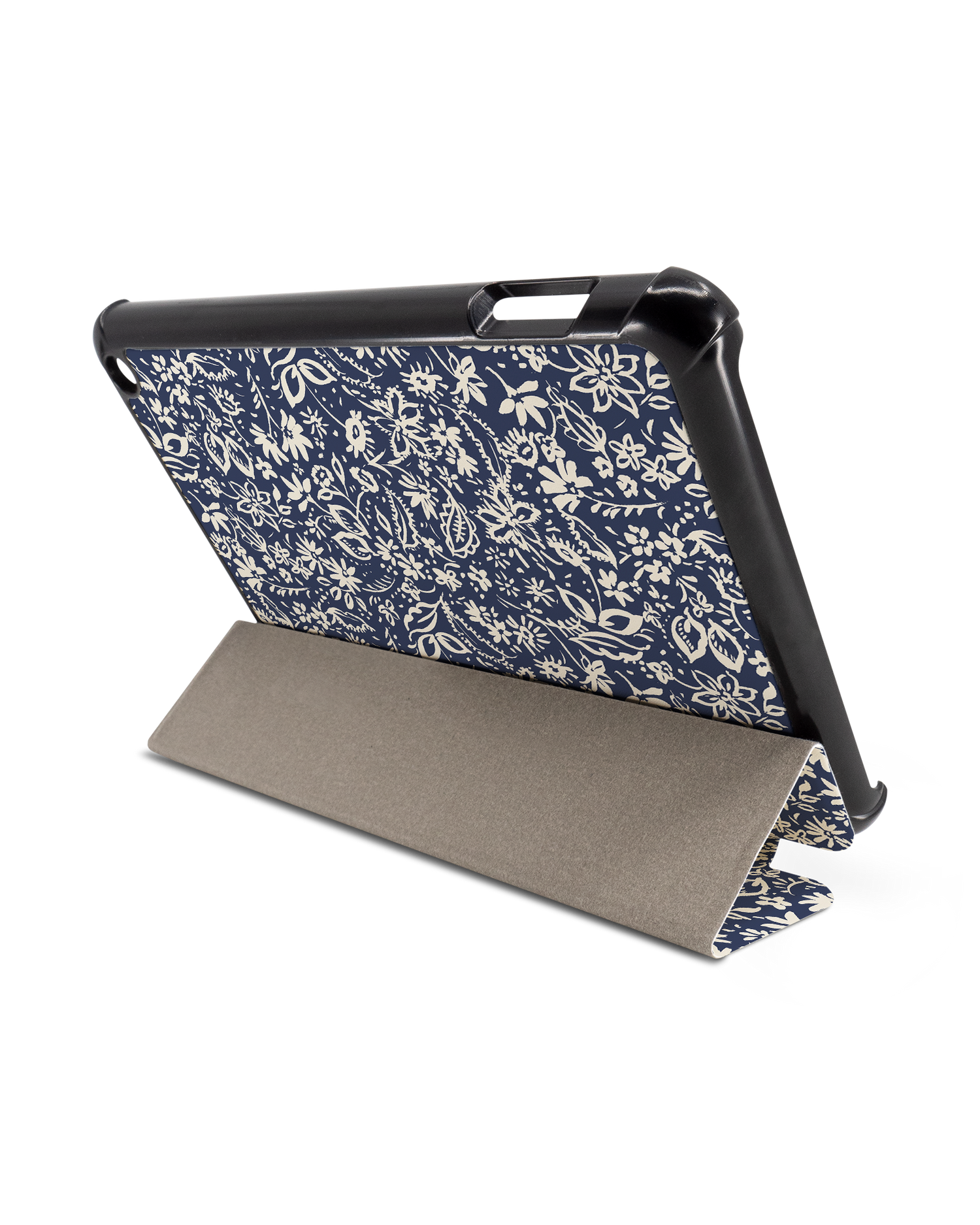 Ditsy Blue Paisley Tablet Smart Case für Amazon Fire 7 (2022): Aufgestellt im Querformat
