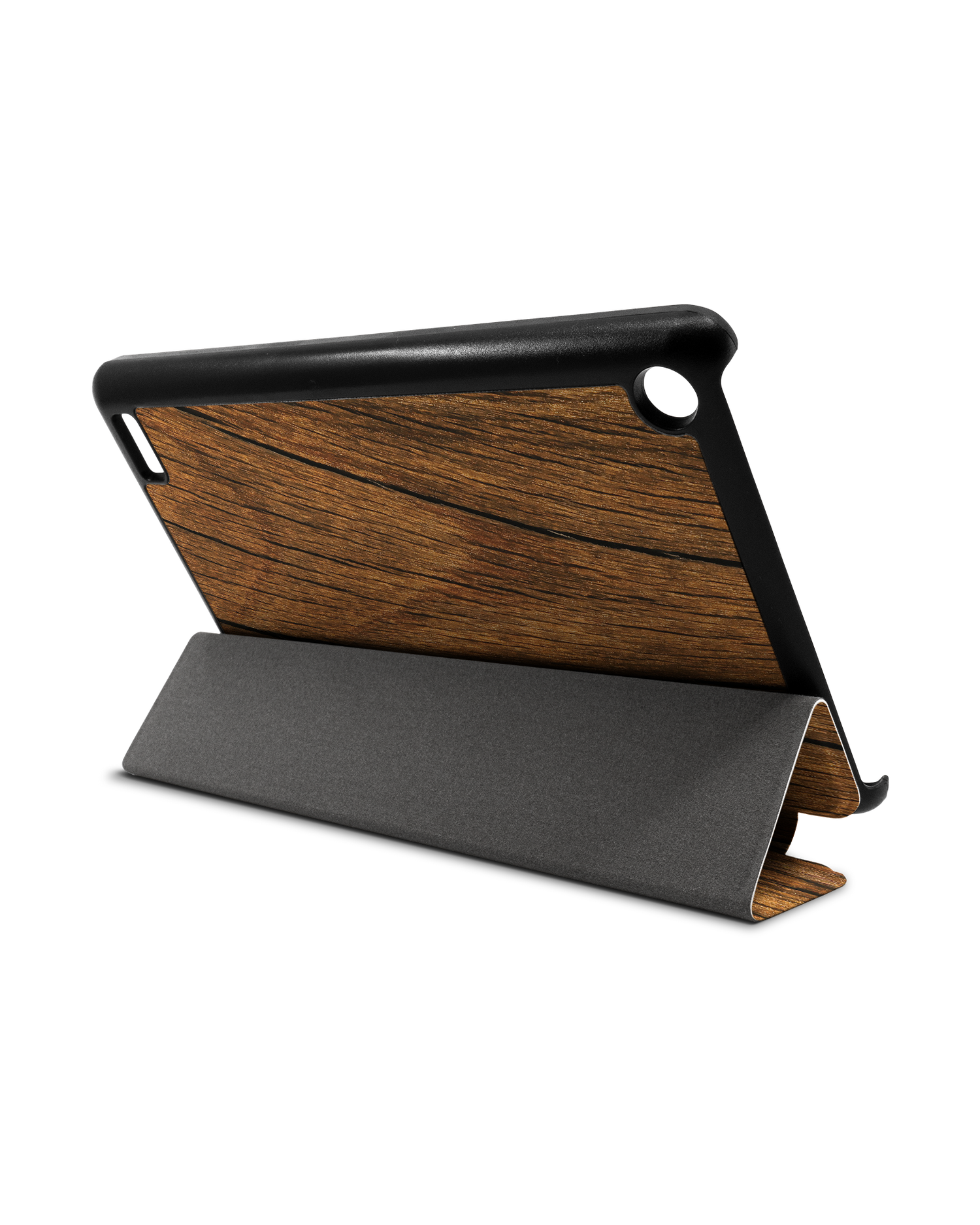 Wood Tablet Smart Case für Amazon Fire 7: Aufgestellt im Querformat