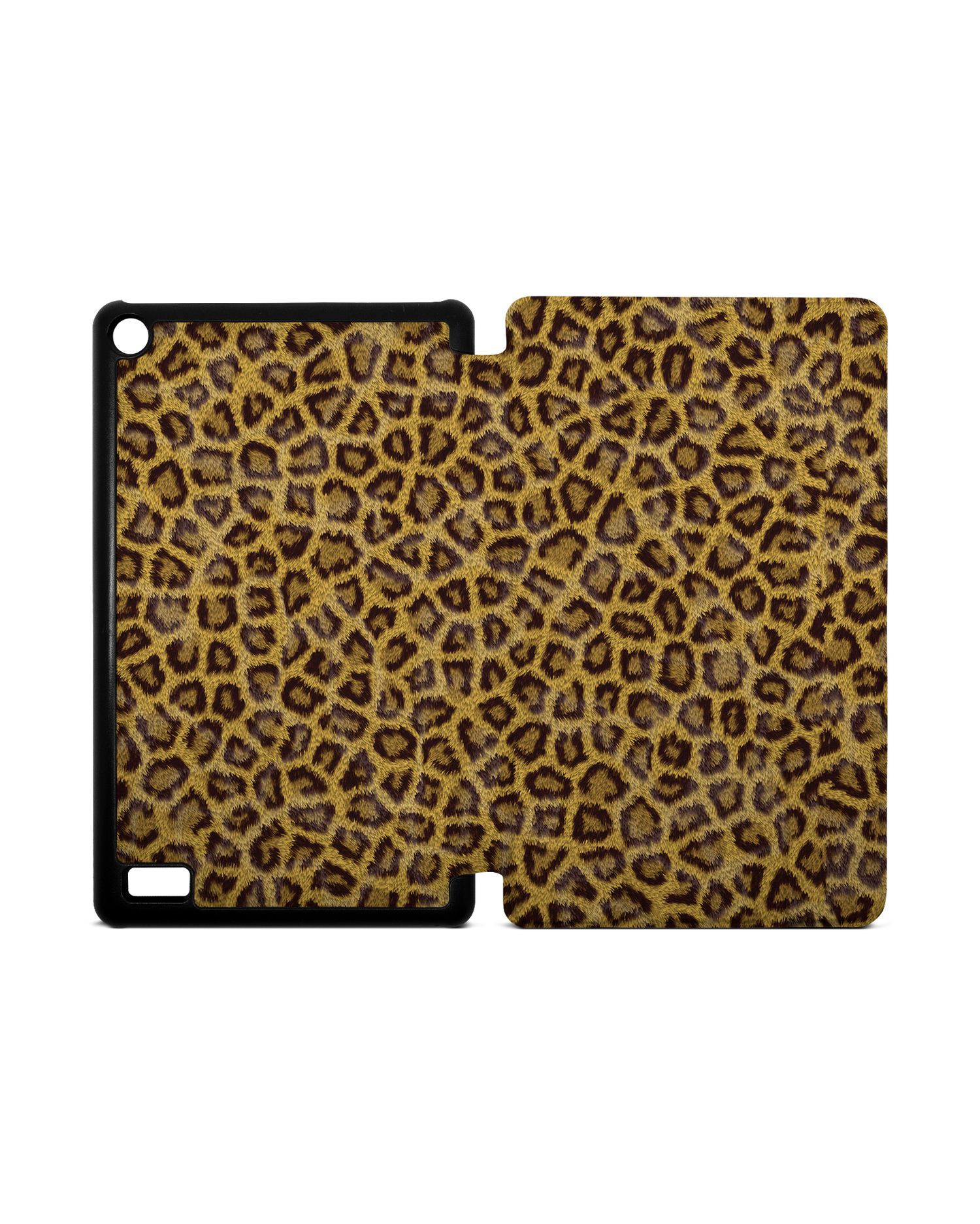 Leopard Skin Tablet Smart Case für Amazon Fire 7: Aufgeklappt