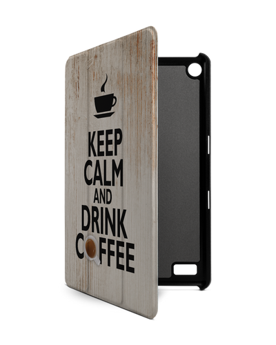 Drink Coffee Tablet Smart Case für Amazon Fire 7: Frontansicht