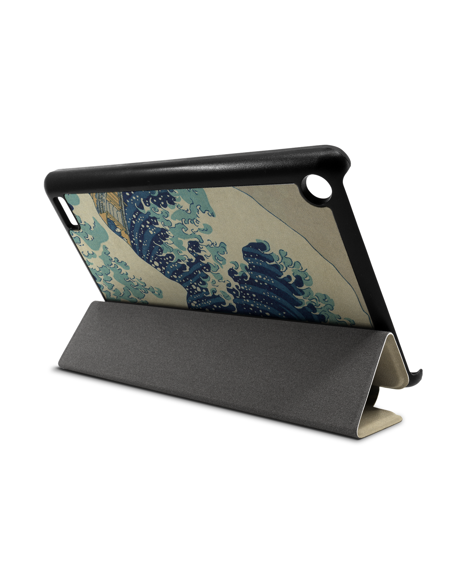 Great Wave Off Kanagawa By Hokusai Tablet Smart Case für Amazon Fire 7: Aufgestellt im Querformat