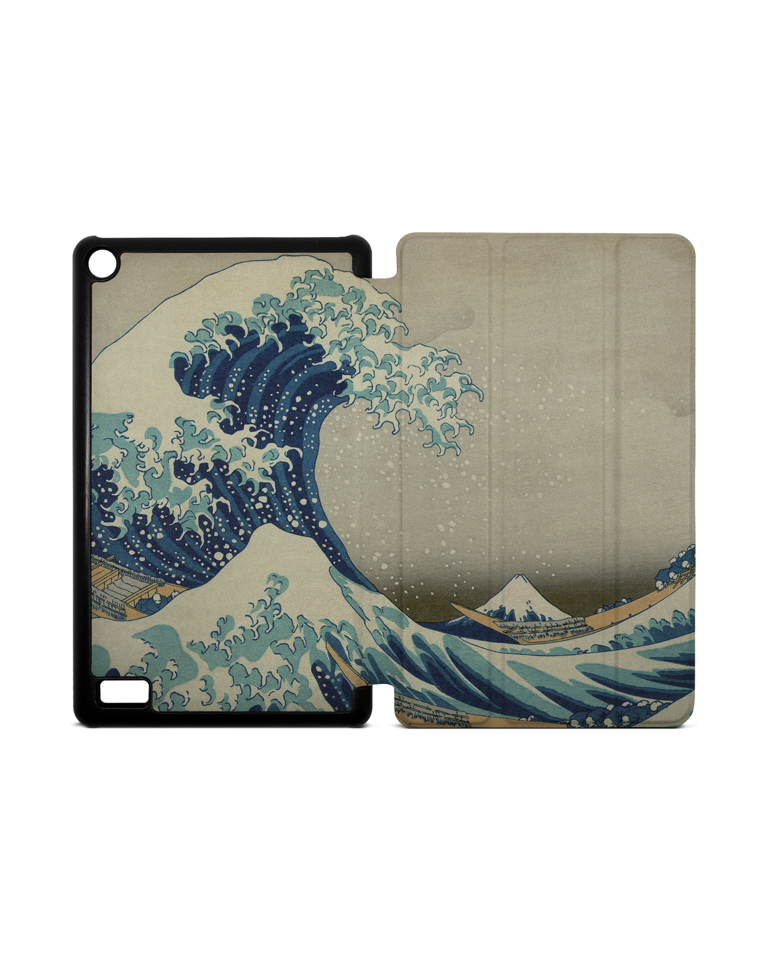Great Wave Off Kanagawa By Hokusai Tablet Smart Case für Amazon Fire 7: Aufgeklappt