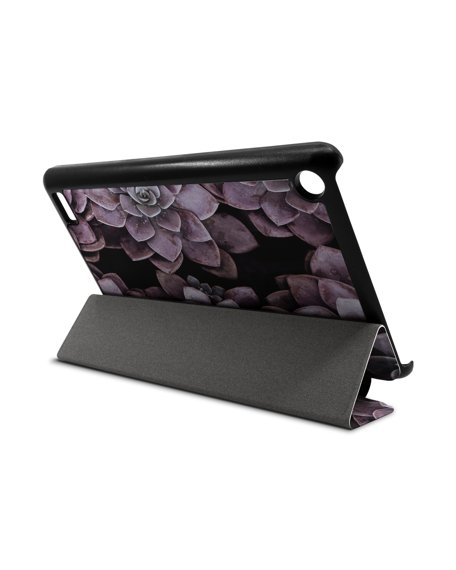 Purple Succulents Tablet Smart Case für Amazon Fire 7: Aufgestellt im Querformat
