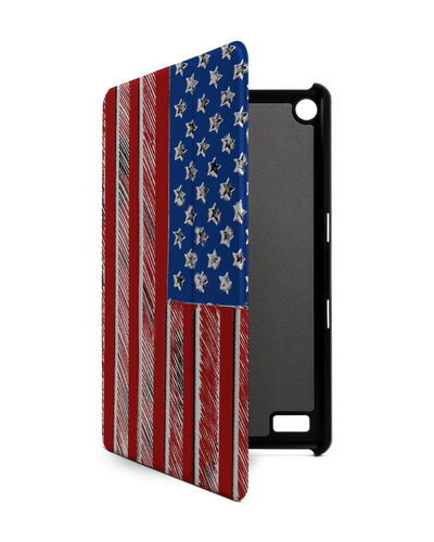 American Flag Color Tablet Smart Case für Amazon Fire 7: Frontansicht