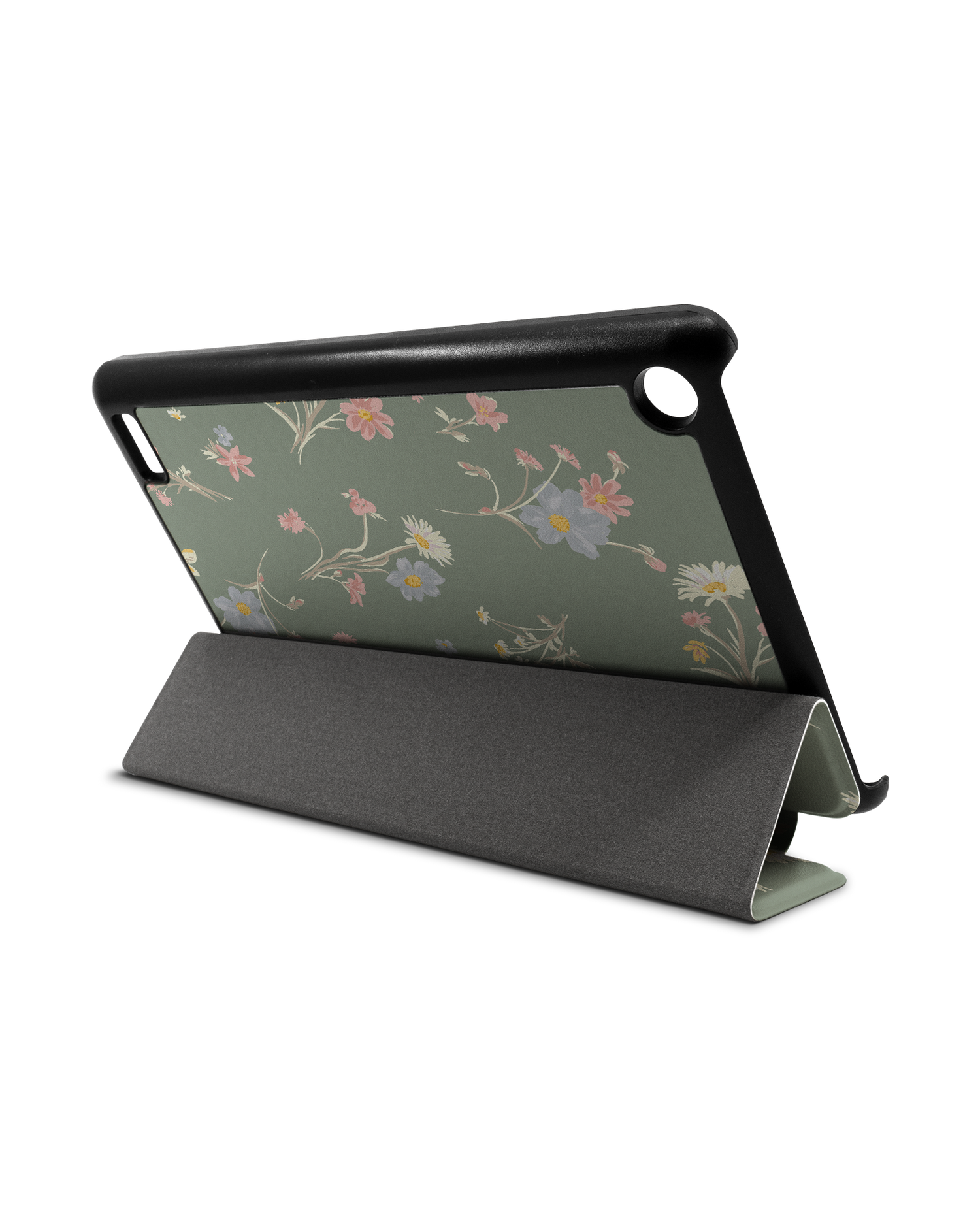 Wild Flower Sprigs Tablet Smart Case für Amazon Fire 7: Aufgestellt im Querformat