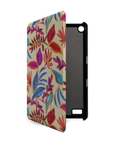Painterly Spring Leaves Tablet Smart Case für Amazon Fire 7: Frontansicht