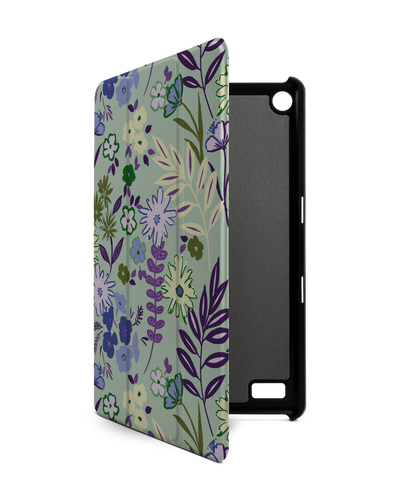 Pretty Purple Flowers Tablet Smart Case für Amazon Fire 7: Frontansicht