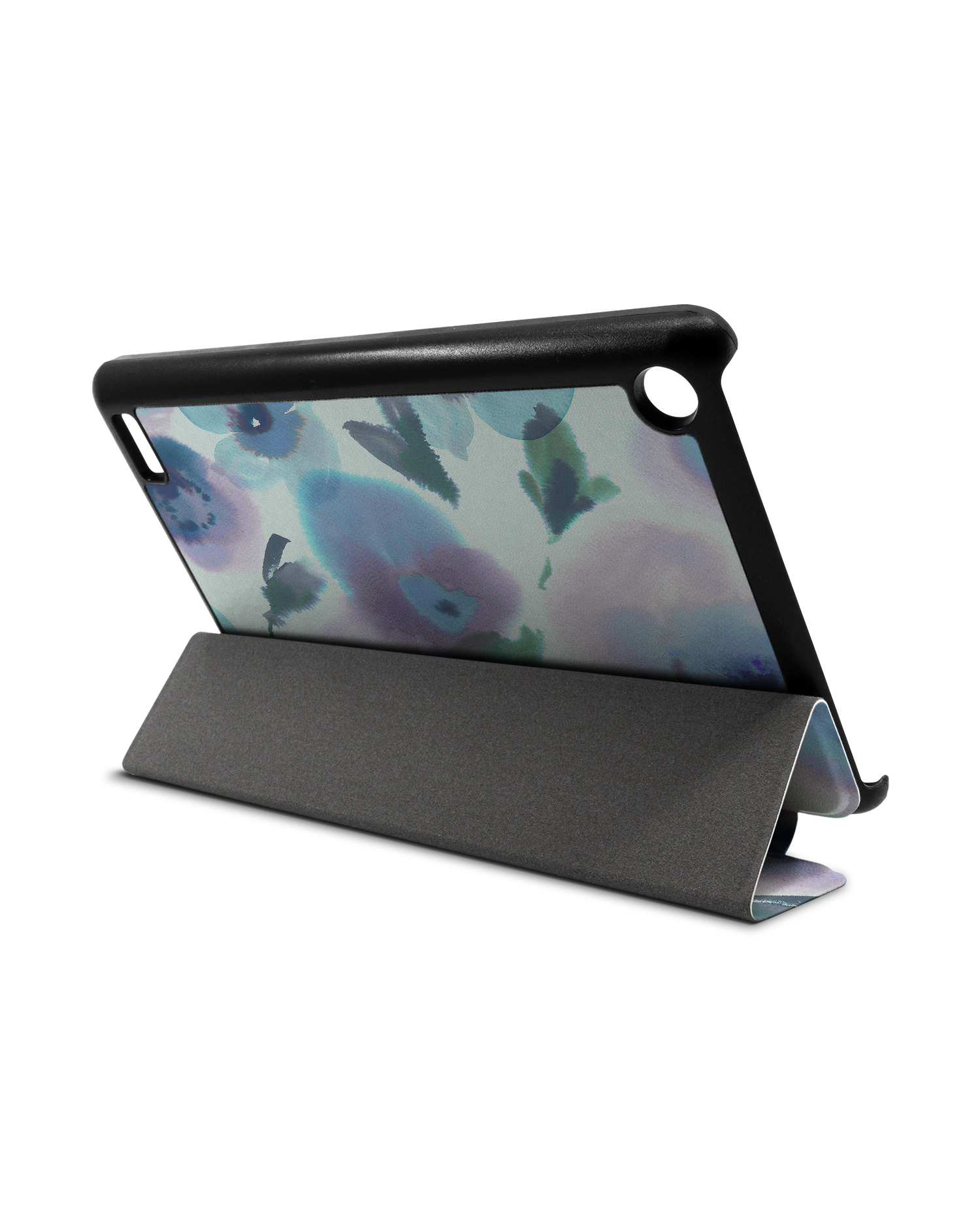 Watercolour Flowers Blue Tablet Smart Case für Amazon Fire 7: Aufgestellt im Querformat