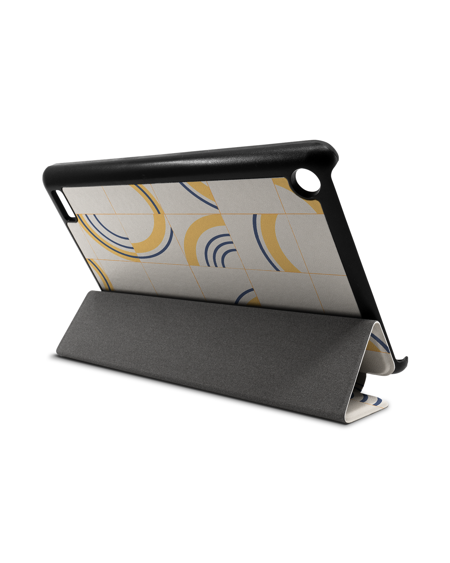 Spliced Circles Tablet Smart Case für Amazon Fire 7: Aufgestellt im Querformat