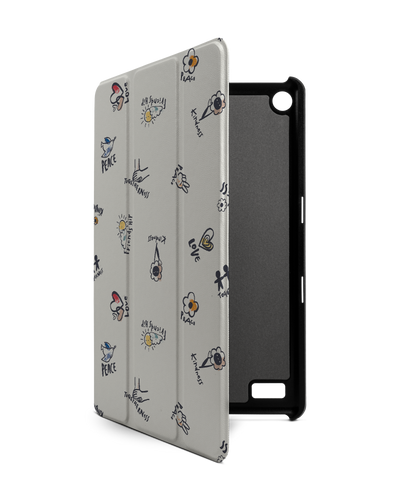 Peace And Love Tablet Smart Case für Amazon Fire 7: Frontansicht