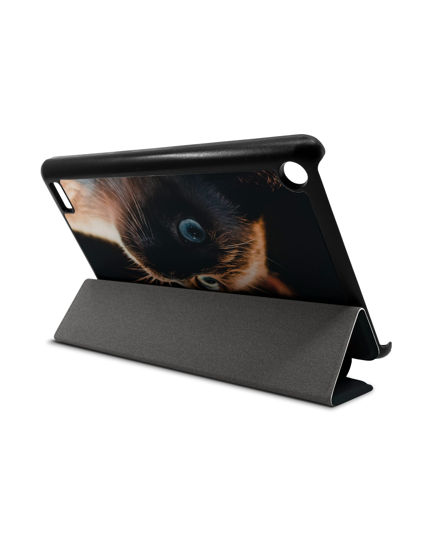 Siamese Cat Tablet Smart Case für Amazon Fire 7: Aufgestellt im Querformat