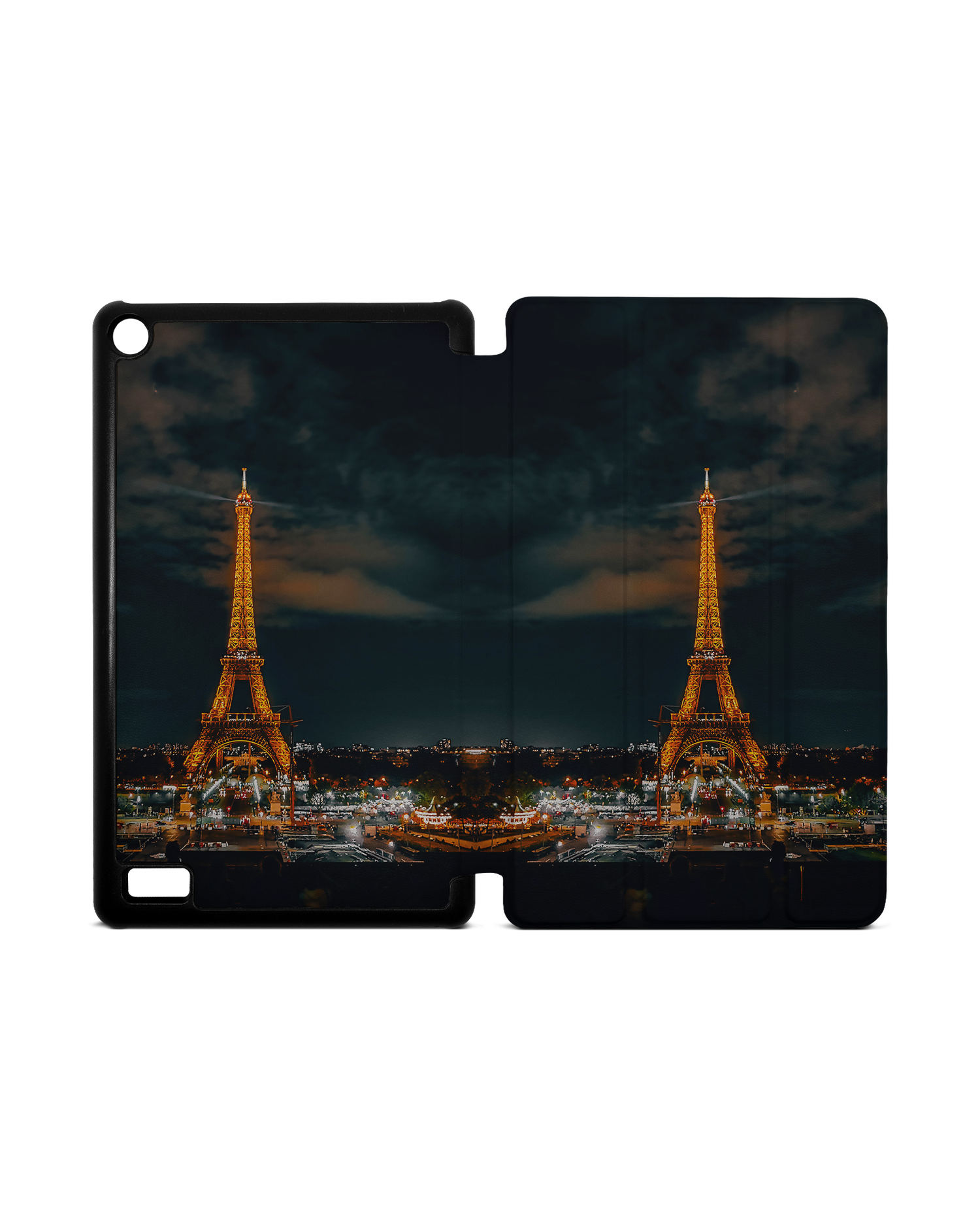 Eiffel Tower By Night Tablet Smart Case für Amazon Fire 7: Aufgeklappt