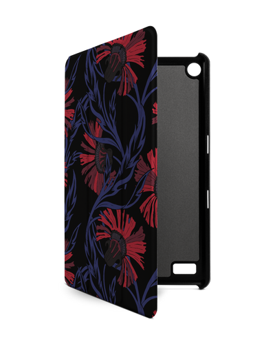 Midnight Floral Tablet Smart Case für Amazon Fire 7: Frontansicht