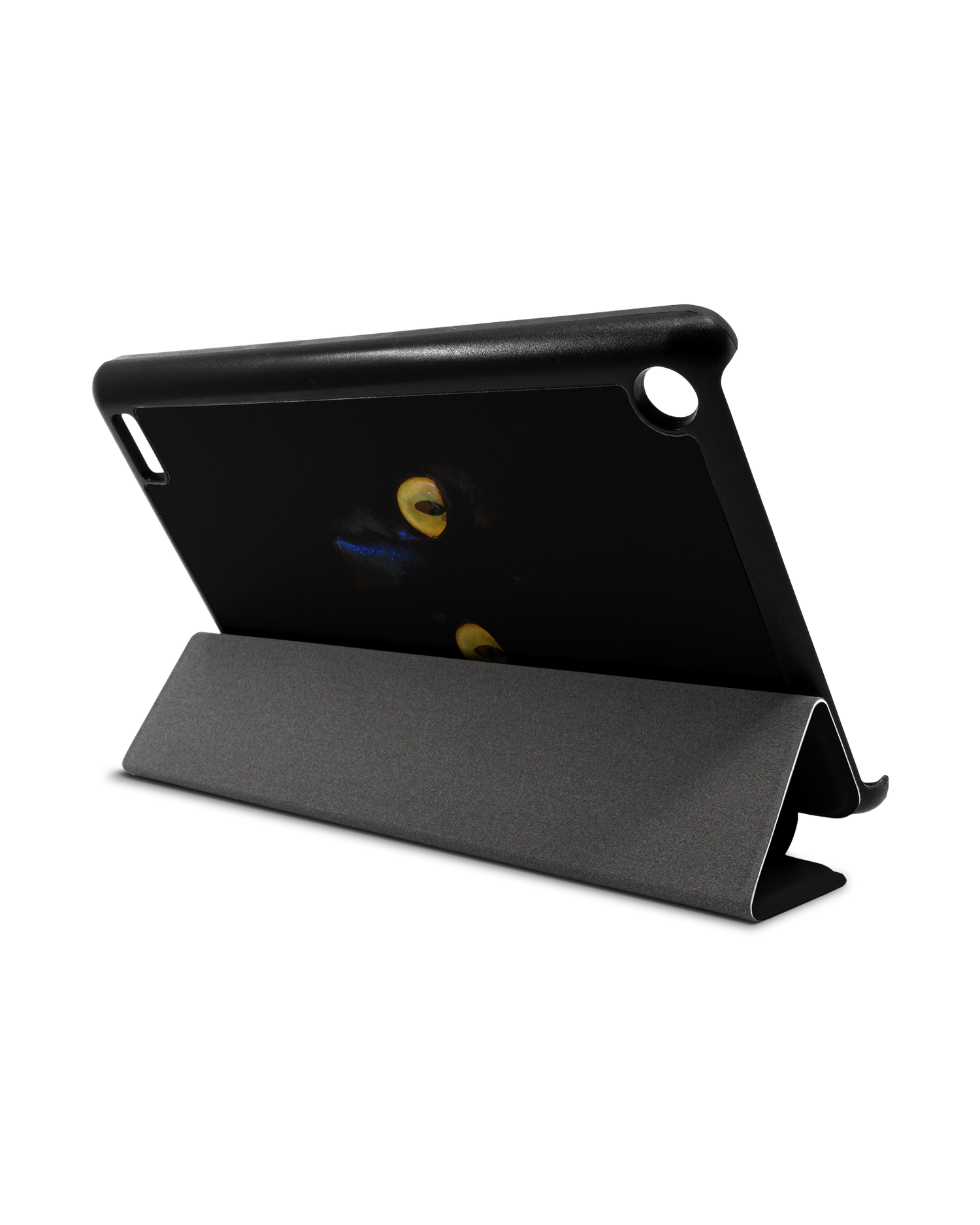 Black Cat Tablet Smart Case für Amazon Fire 7: Aufgestellt im Querformat