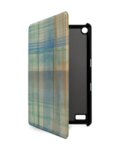 Washed Out Plaid Tablet Smart Case für Amazon Fire 7: Frontansicht