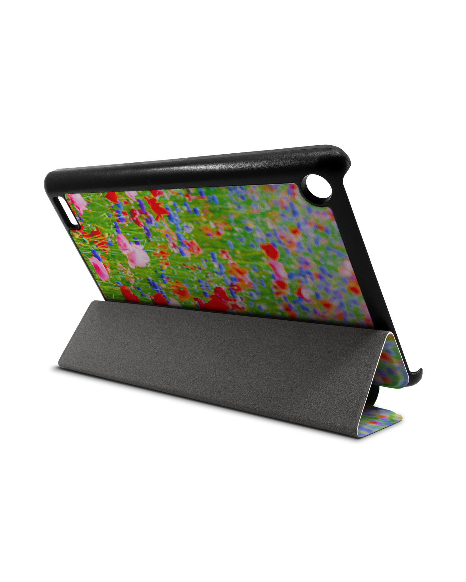 Flower Field Tablet Smart Case für Amazon Fire 7: Aufgestellt im Querformat