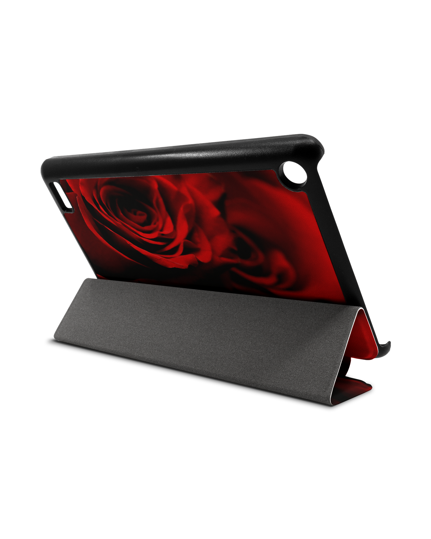 Red Roses Tablet Smart Case für Amazon Fire 7: Aufgestellt im Querformat