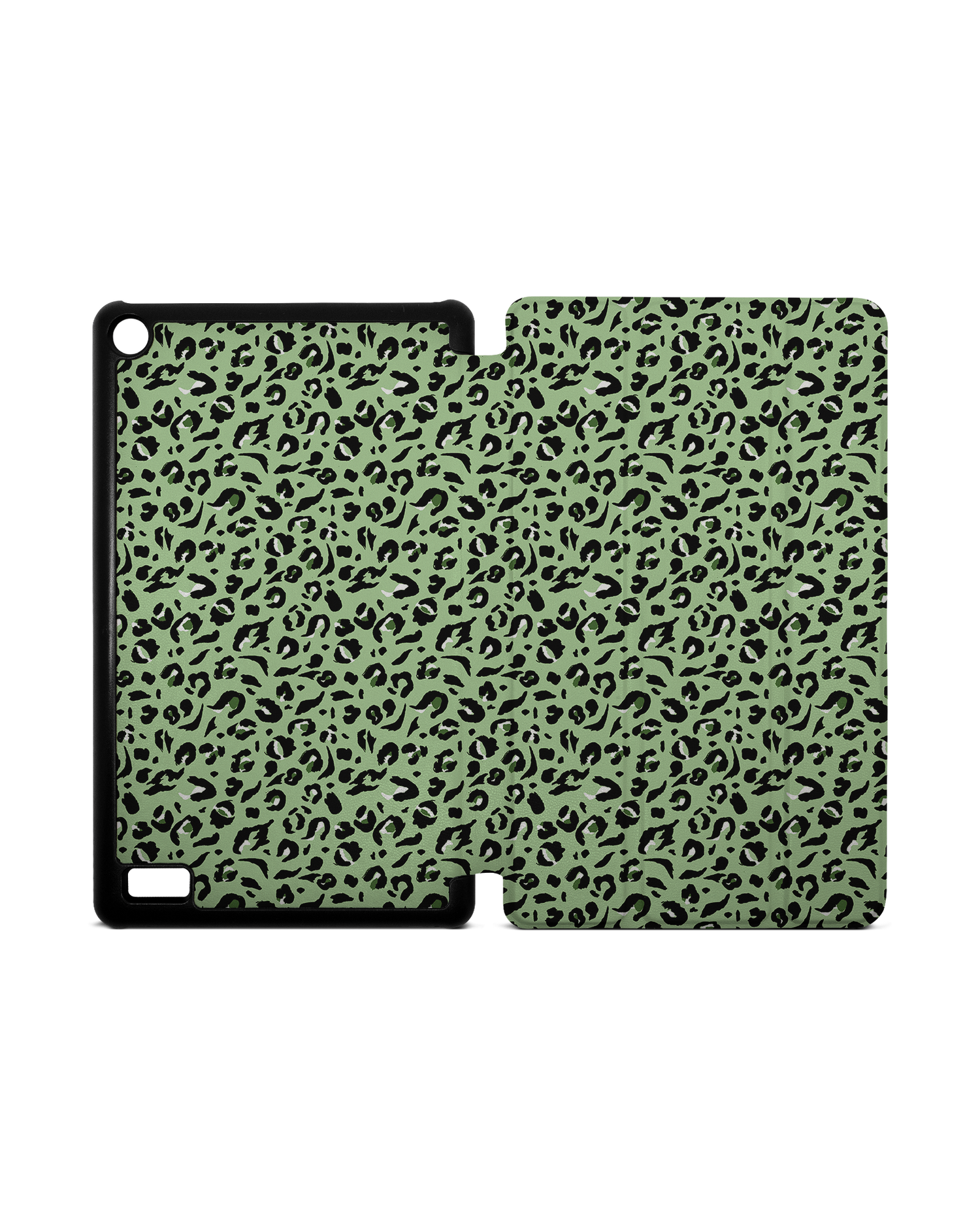Mint Leopard Tablet Smart Case für Amazon Fire 7: Aufgeklappt