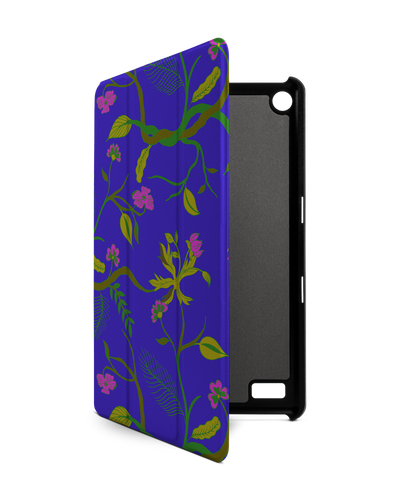 Ultra Violet Floral Tablet Smart Case für Amazon Fire 7: Frontansicht