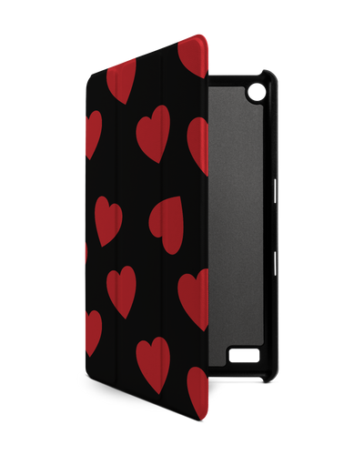 Repeating Hearts Tablet Smart Case für Amazon Fire 7: Frontansicht
