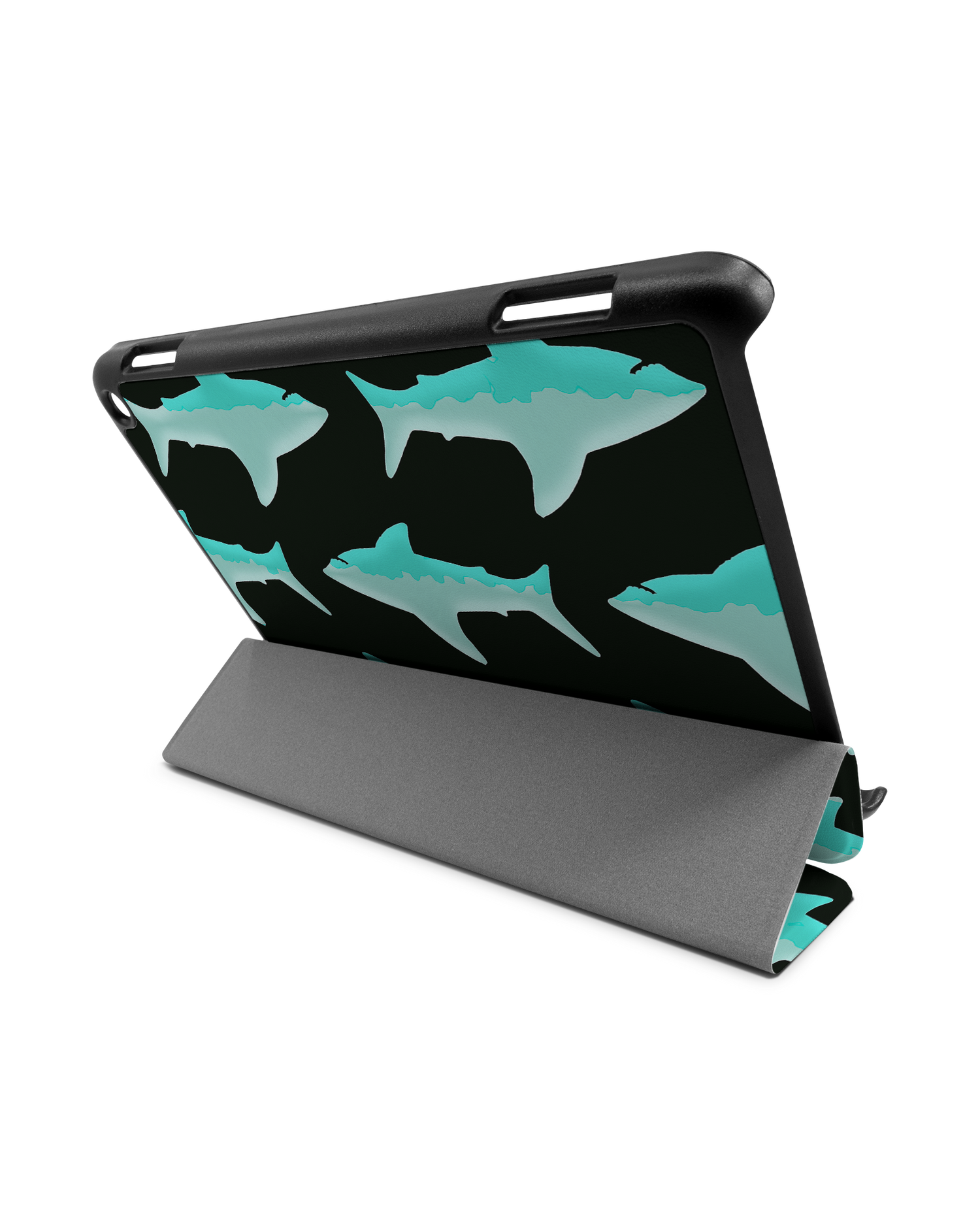Neon Sharks Tablet Smart Case für Amazon Fire HD 8 (2022), Amazon Fire HD 8 Plus (2022), Amazon Fire HD 8 (2020), Amazon Fire HD 8 Plus (2020): Aufgestellt im Querformat