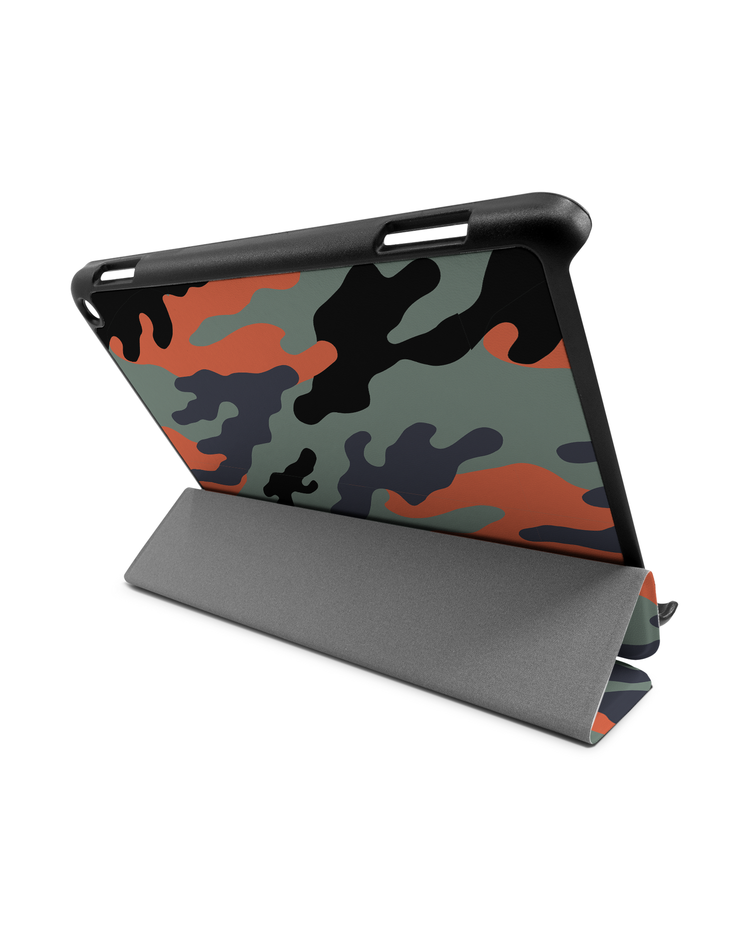 Camo Sunset Tablet Smart Case für Amazon Fire HD 8 (2022), Amazon Fire HD 8 Plus (2022), Amazon Fire HD 8 (2020), Amazon Fire HD 8 Plus (2020): Aufgestellt im Querformat