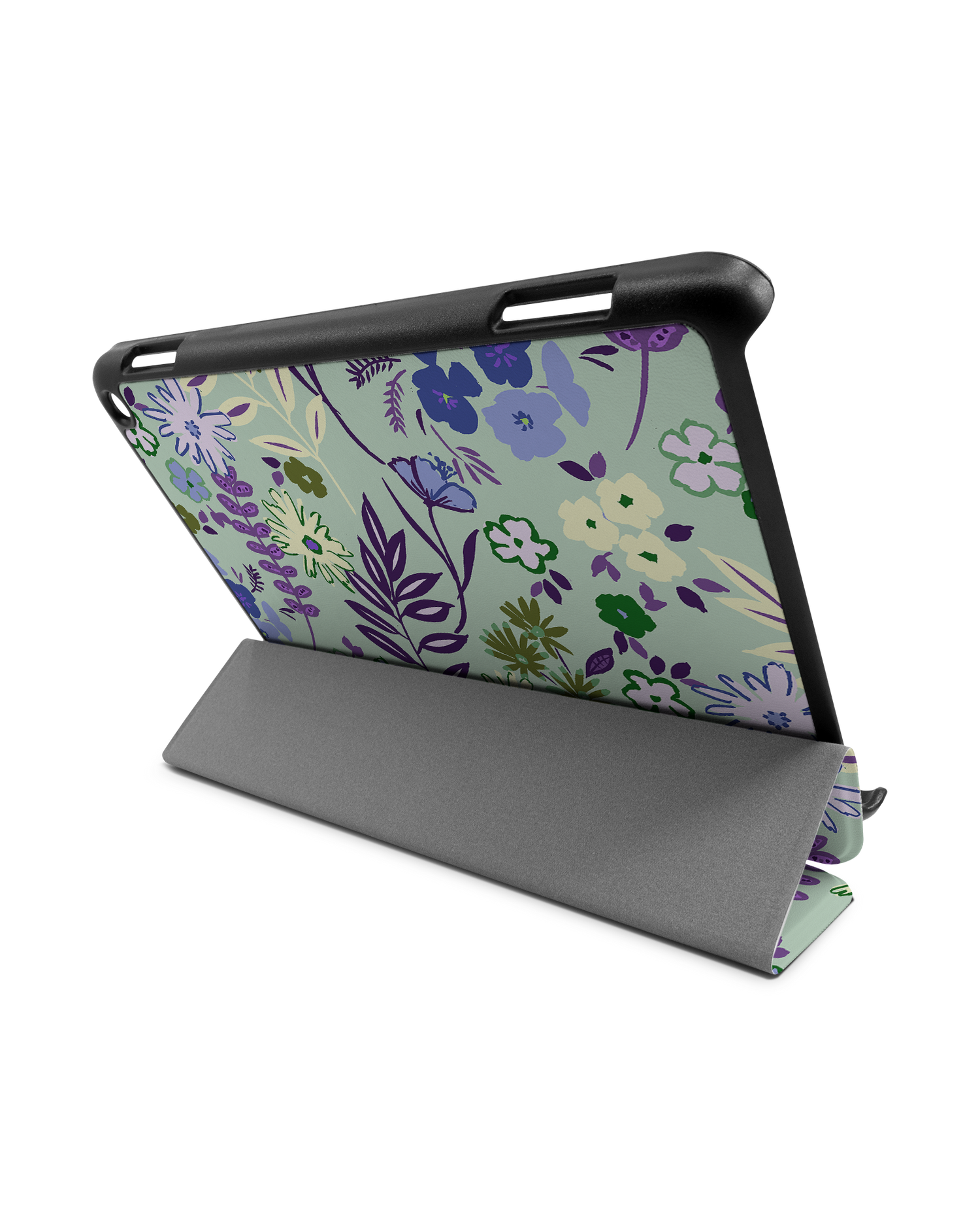 Pretty Purple Flowers Tablet Smart Case für Amazon Fire HD 8 (2022), Amazon Fire HD 8 Plus (2022), Amazon Fire HD 8 (2020), Amazon Fire HD 8 Plus (2020): Aufgestellt im Querformat