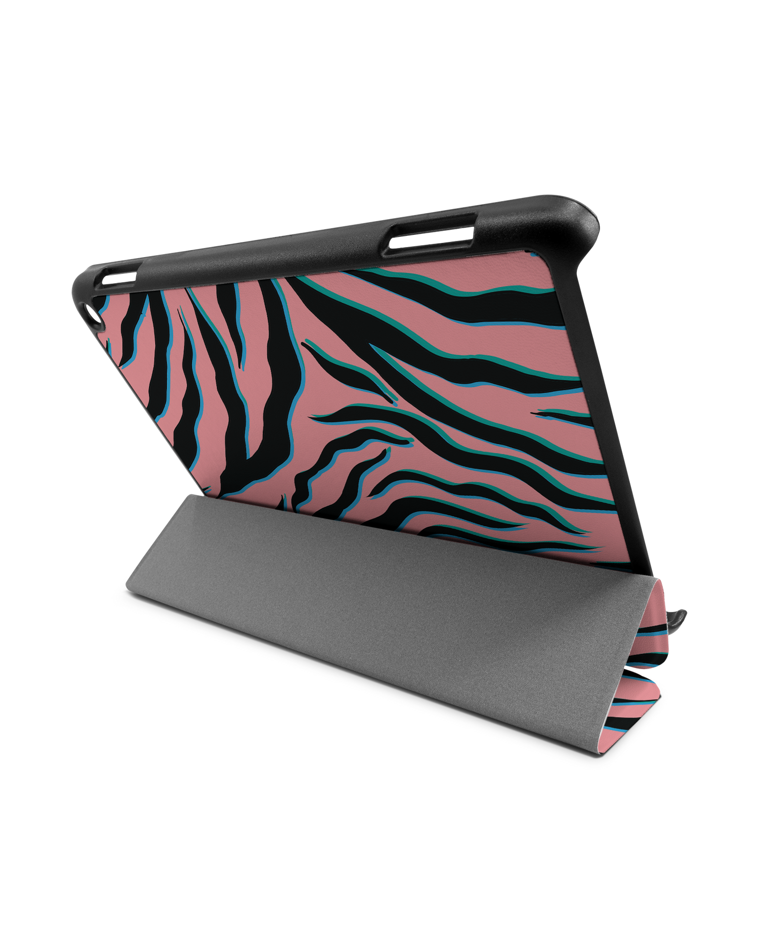 Pink Zebra Tablet Smart Case für Amazon Fire HD 8 (2022), Amazon Fire HD 8 Plus (2022), Amazon Fire HD 8 (2020), Amazon Fire HD 8 Plus (2020): Aufgestellt im Querformat