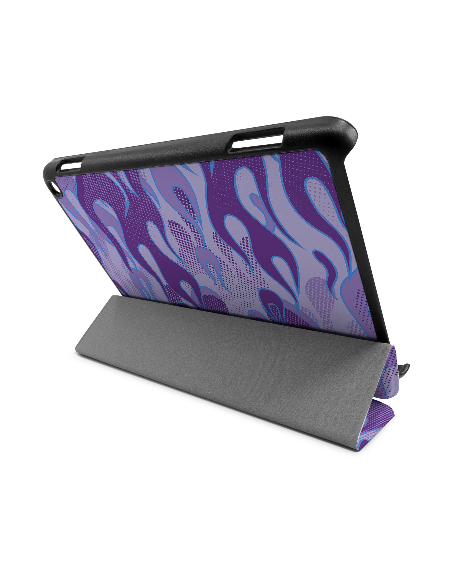 Purple Flames Tablet Smart Case für Amazon Fire HD 8 (2022), Amazon Fire HD 8 Plus (2022), Amazon Fire HD 8 (2020), Amazon Fire HD 8 Plus (2020): Aufgestellt im Querformat